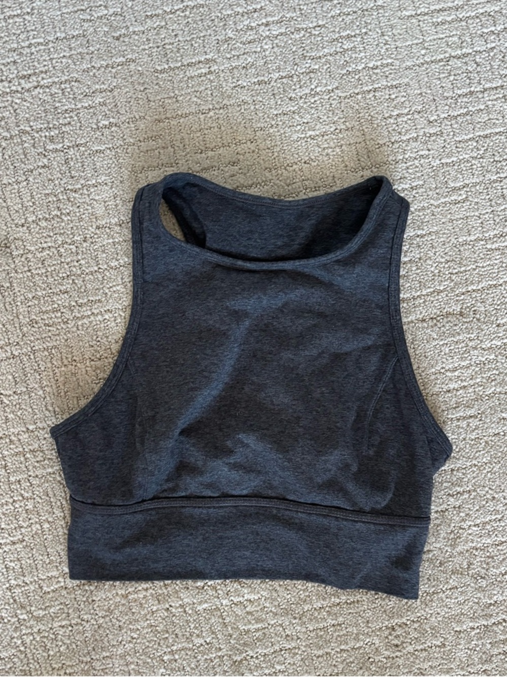 JoyLab Charcoal Gray High-Neck Sports Crop Top